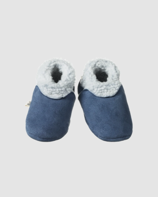 Slide Footwear Nature Baby Lambskin Booties Vintage Indigo