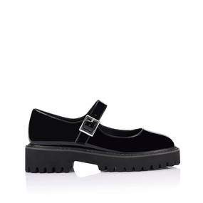 Custom Loafers Nero Chunky Mary Jane Loafers - Black Patent