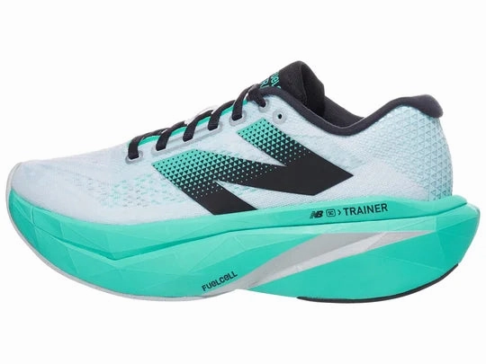 Heel To Toe Drop On Running Shoes New Balance | FuelCell SuperComp Trainer v3 | Women's | White/Cyber Jade/Silver Metallic/Deep Sea