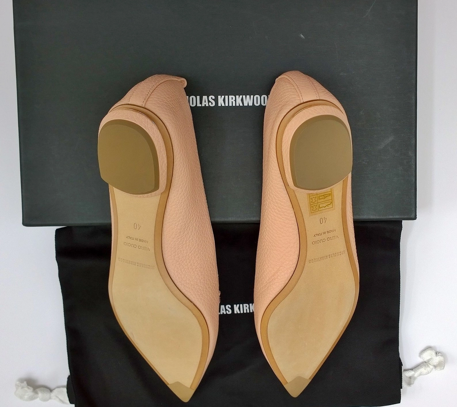 Breathable Loafers Nicholas Kirkwood Powder Peach Pink Leather Beya Loafers Flats