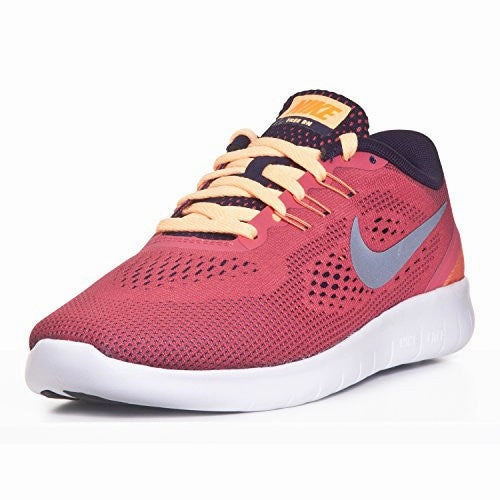 Nike 833993-801 : Free Run GS Ember/Purple /silver Youth (4.5 Big Kid M) Walking And Running Shoes