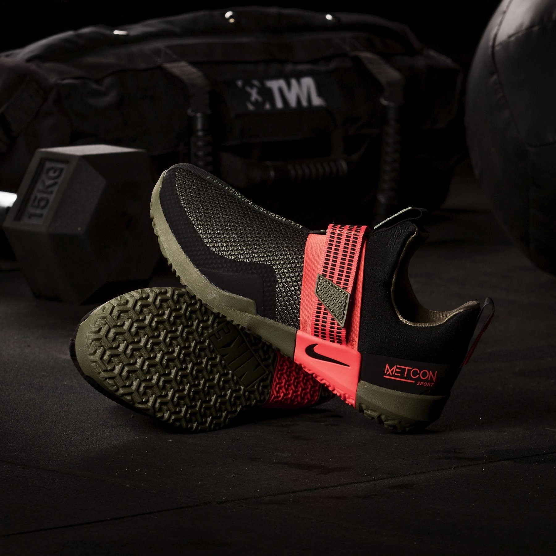 Nike - Metcon Sport Men's Training Shoe - BLACK/BLACK-MEDIUM OLIVE-TEAM ORANGE Jordan Burroughs Asics Training Shoes