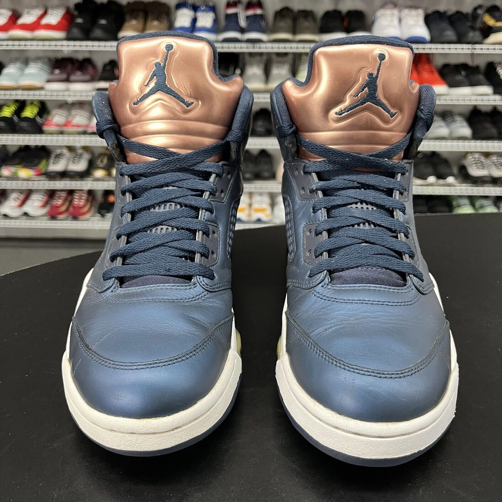 Nike Air Jordan 5 Bronze Obsidian Navy White 136027-416 Mens Size 11 No Insoles Asics Retro Basketball Shoes