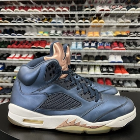 Nike Air Jordan 5 Bronze Obsidian Navy White 136027-416 Mens Size 11 No Insoles Wash Asics Shoes