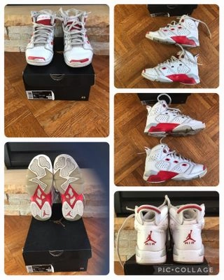 Nike air jordan Red and white 4 (Big Kid) Running Athletic Shoes