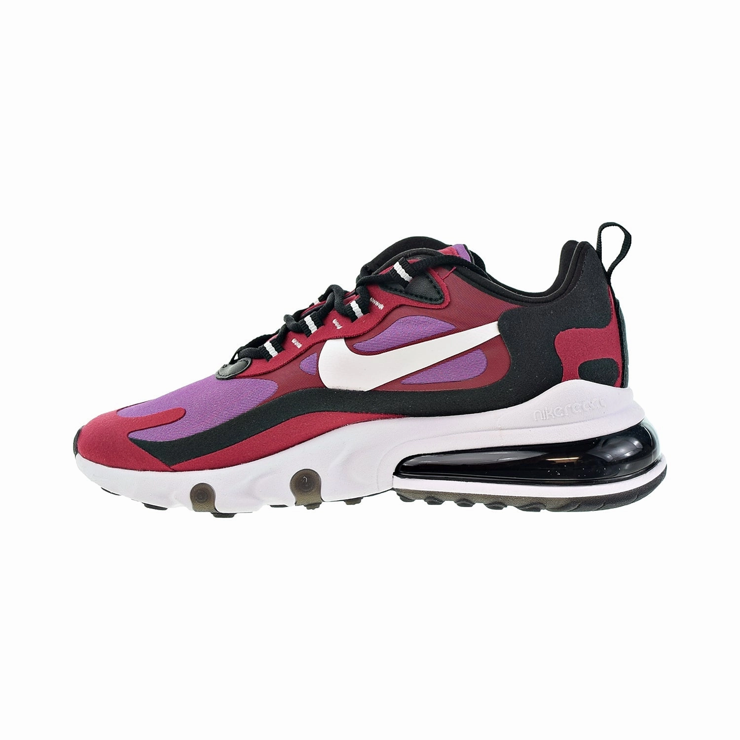 Nike Air Max 270 React Women's Shoes Noble Red-Black-Vivid Purple Asics Gel 9 Tennis Shoes