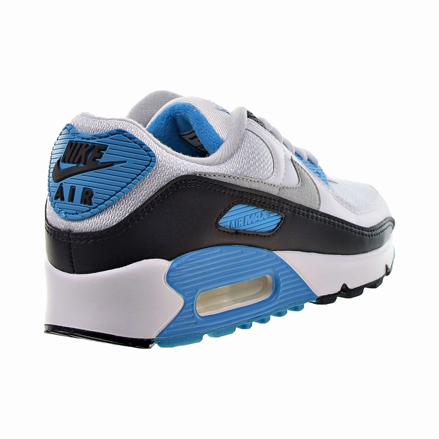Nike Air Max 90 Men's Shoes White-Black-Grey-Laser Blue Best Fell Running Shoes