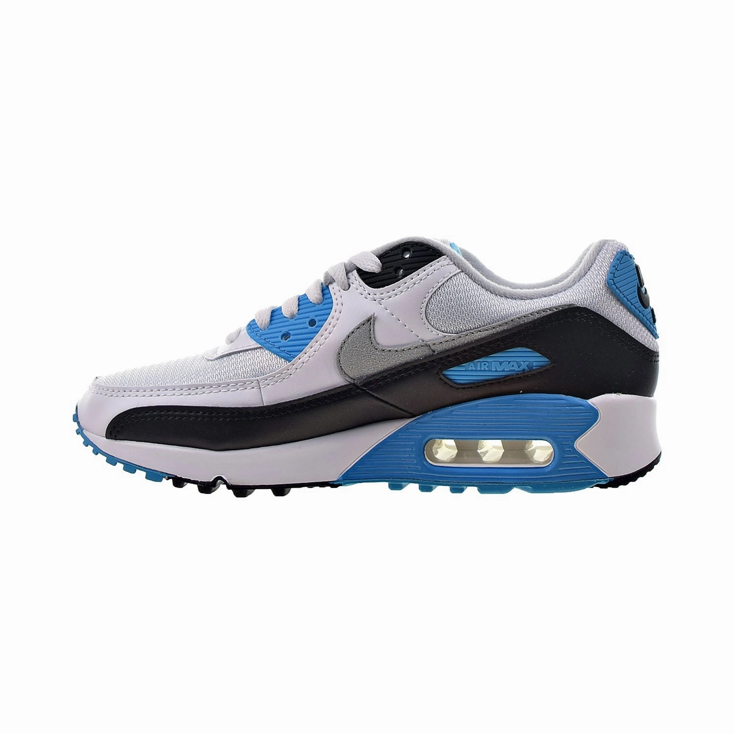 Nike Air Max 90 Men's Shoes White-Black-Grey-Laser Blue Good Running And Lifting Shoes