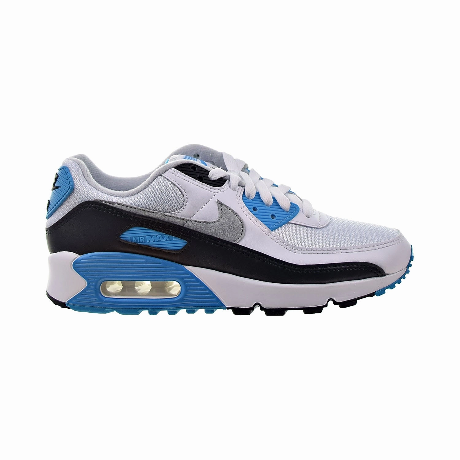 Nike Air Max 90 Men's Shoes White-Black-Grey-Laser Blue Good Shoes For Cross Country Running