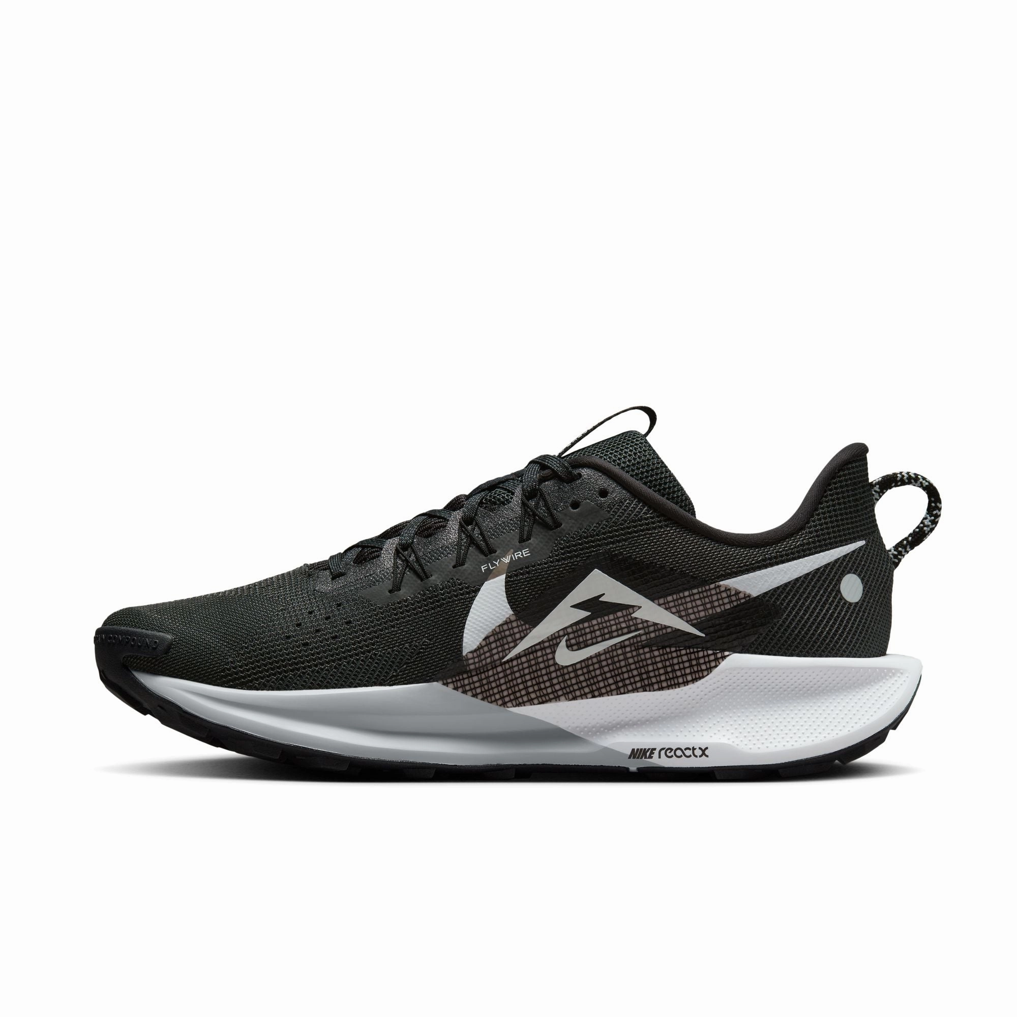 Nike React Pegasus Trail 5 Men's - Black/Wolf Grey/White High Instep Running Shoes
