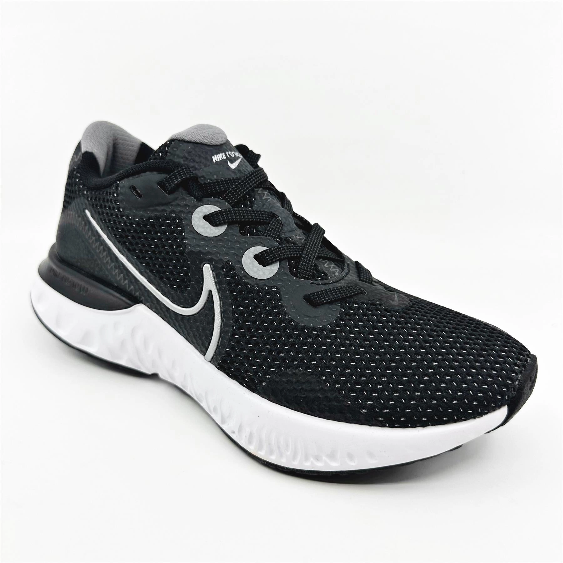 Nike Renew Run Black Metallic Silver White Women Athletic Sneaker CK6360 008 Best Shoes For Spartan Run