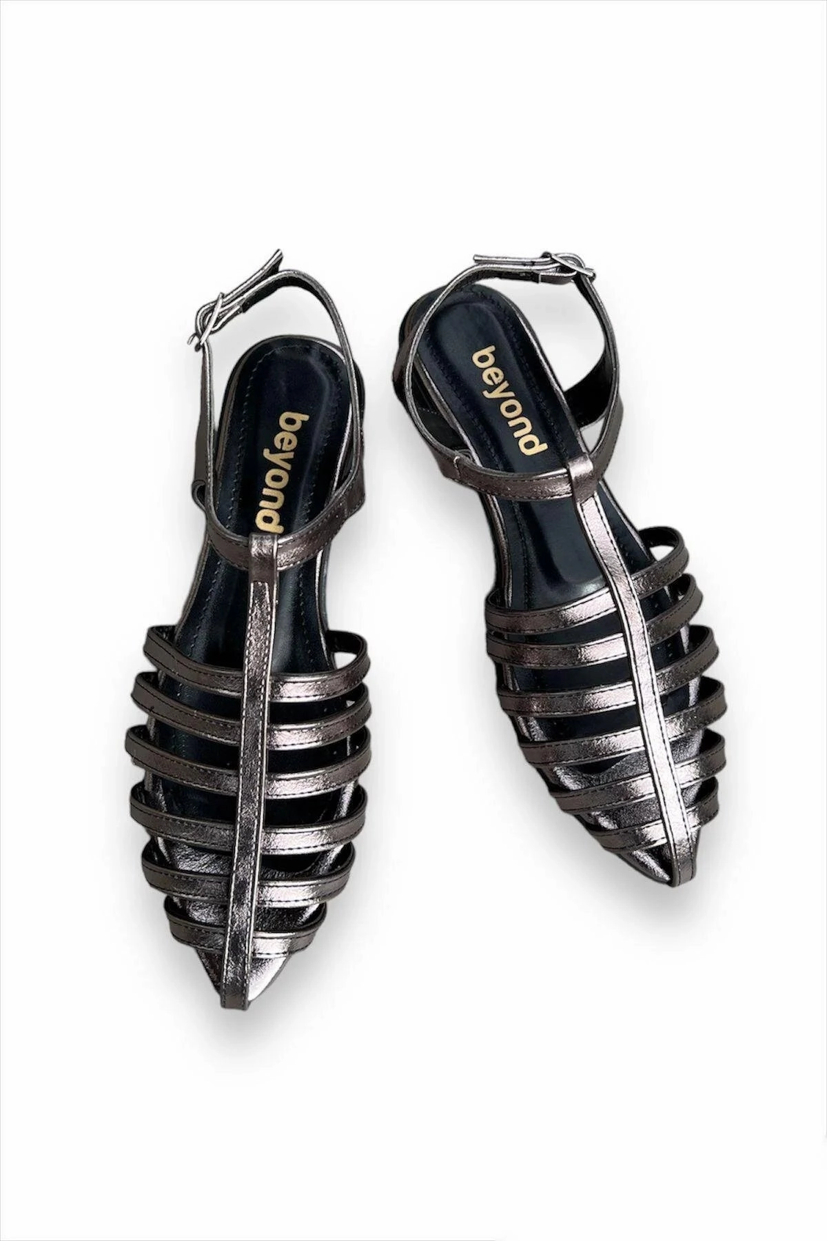 Clog Sandals Beyond Women's Ankle Strap Pointed Toe Leather Sandals