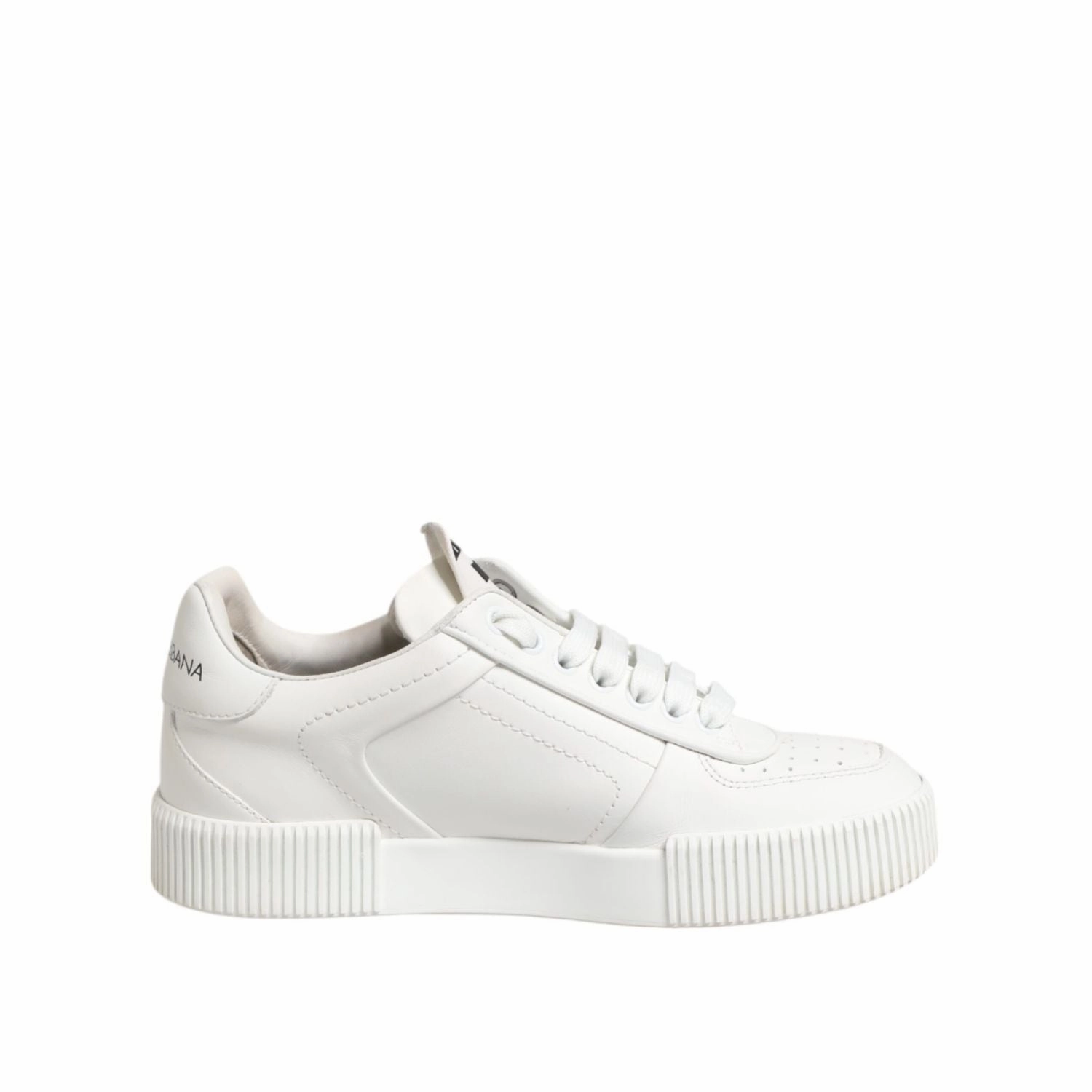 Dress Sneakers 7.5 Wide Dolce & Gabbana White Miami Leather Low Top Sneakers Shoes