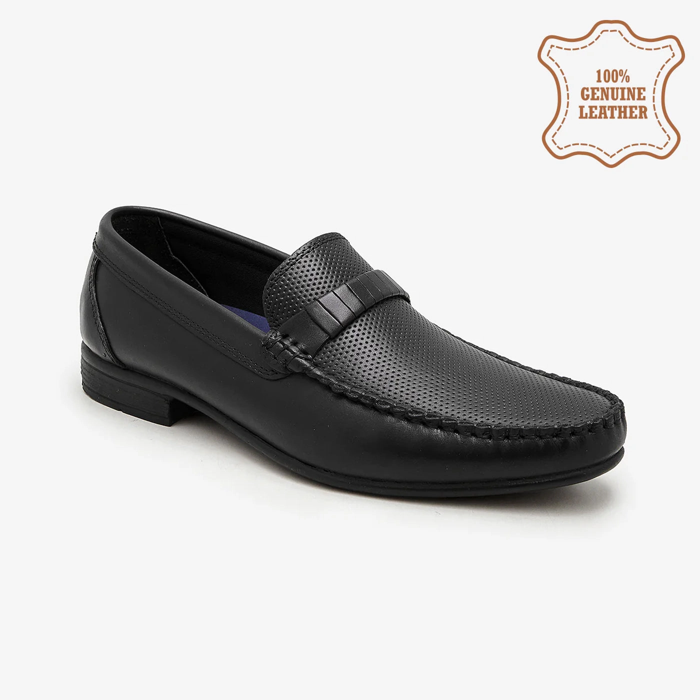 Men's Textured Leather Loafers Turkish Loafers