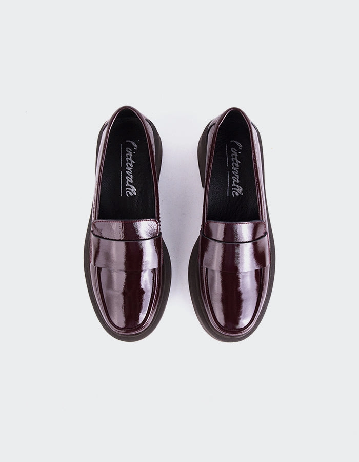 Novee Burgundy Patent Born Marly Loafers