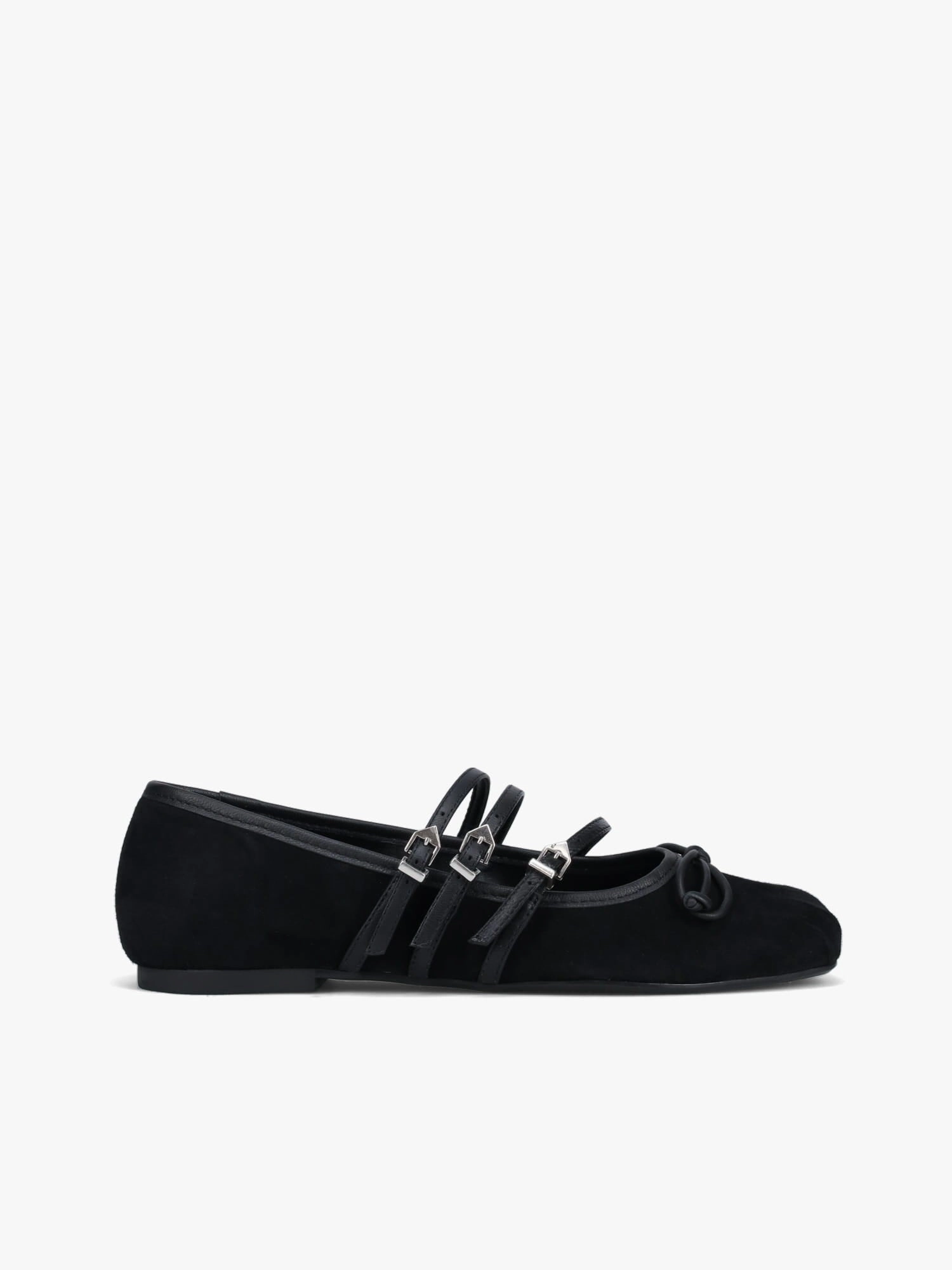 Nuria Black Cam Cabra Napa High End Flat Shoes