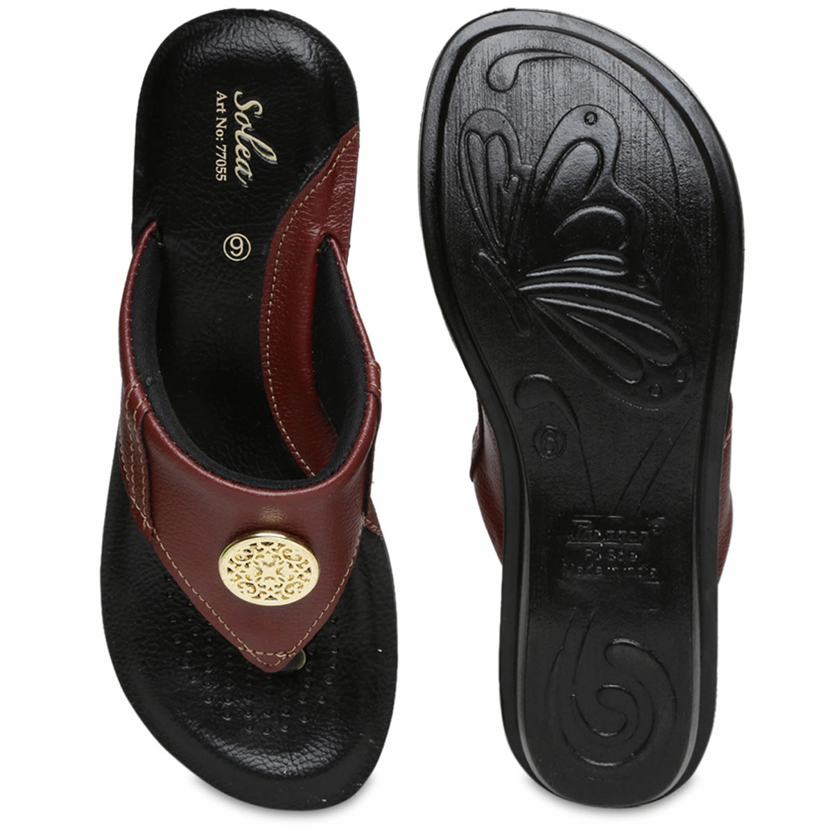 Tennis Flip Flops Women's Maroon Solea Flip-Flops