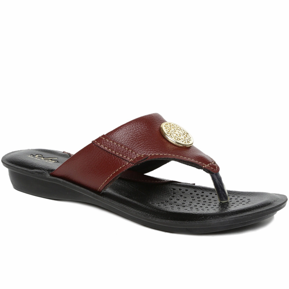 Women's Maroon Solea Flip-Flops Types Of Flip Flops Sandals