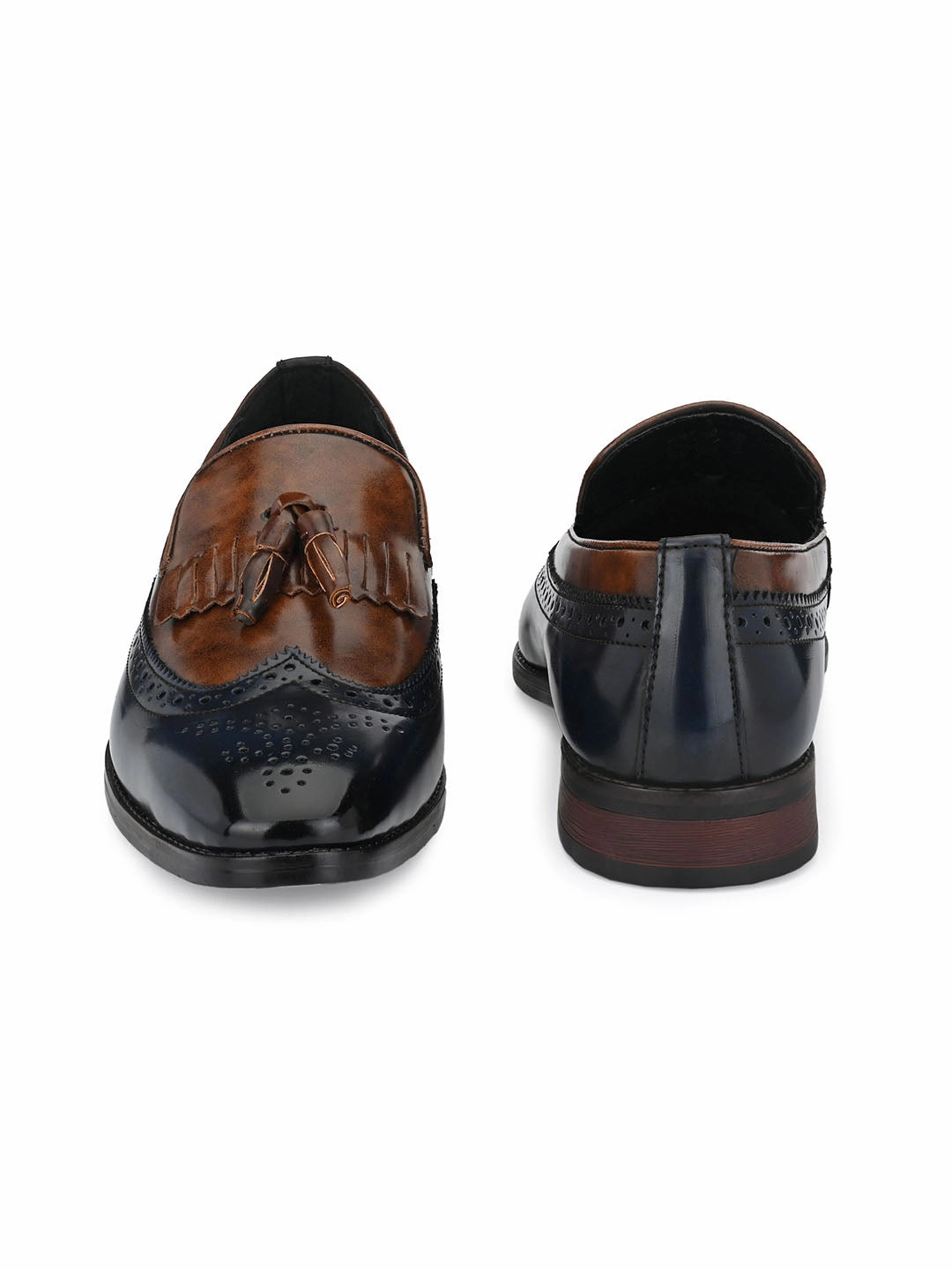 Coach Lug Sole Loafers Sapphire Blue-Tan Loafers