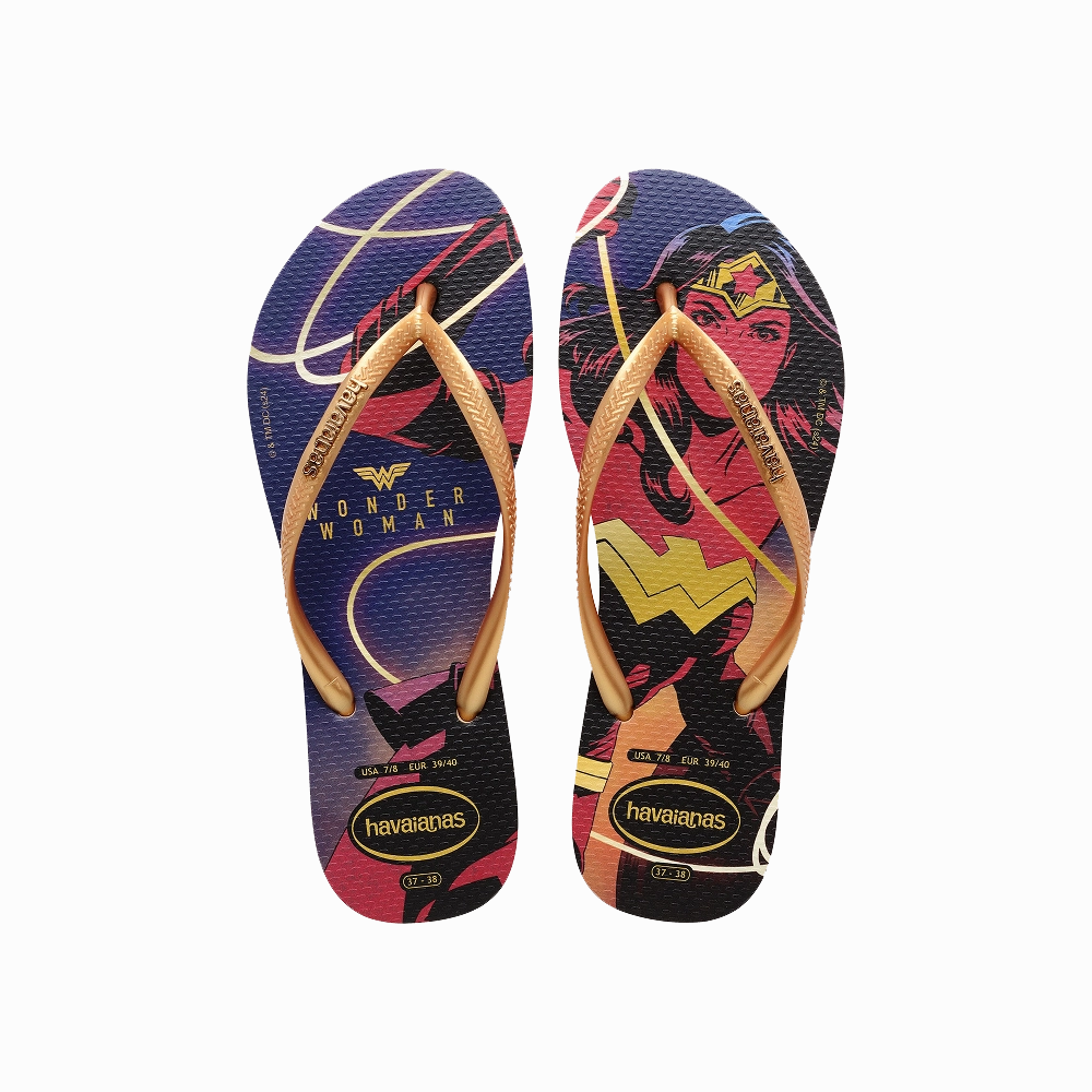 Slim Wonder Woman Flip Flops Dark Leather Flip Flops