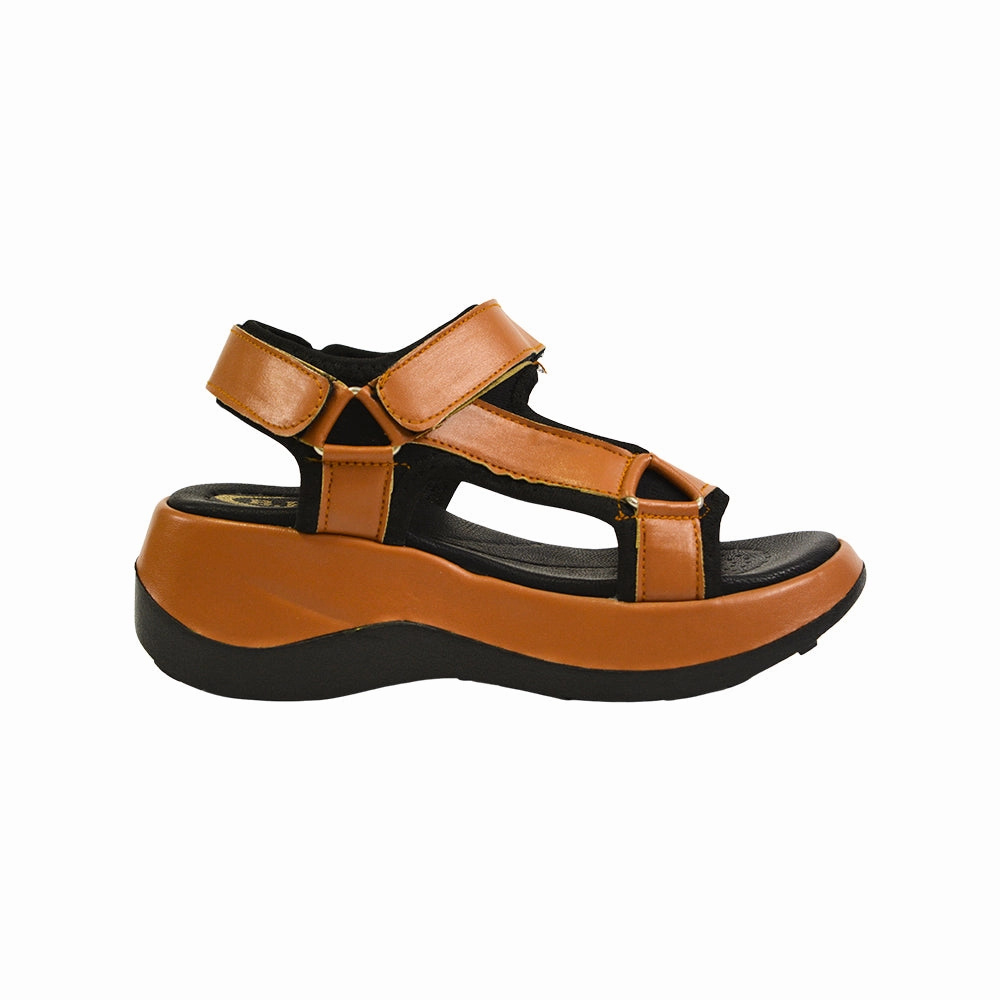 Best Sandals For Walking Long Distances Orange and Black Adjustable Strap Sandals