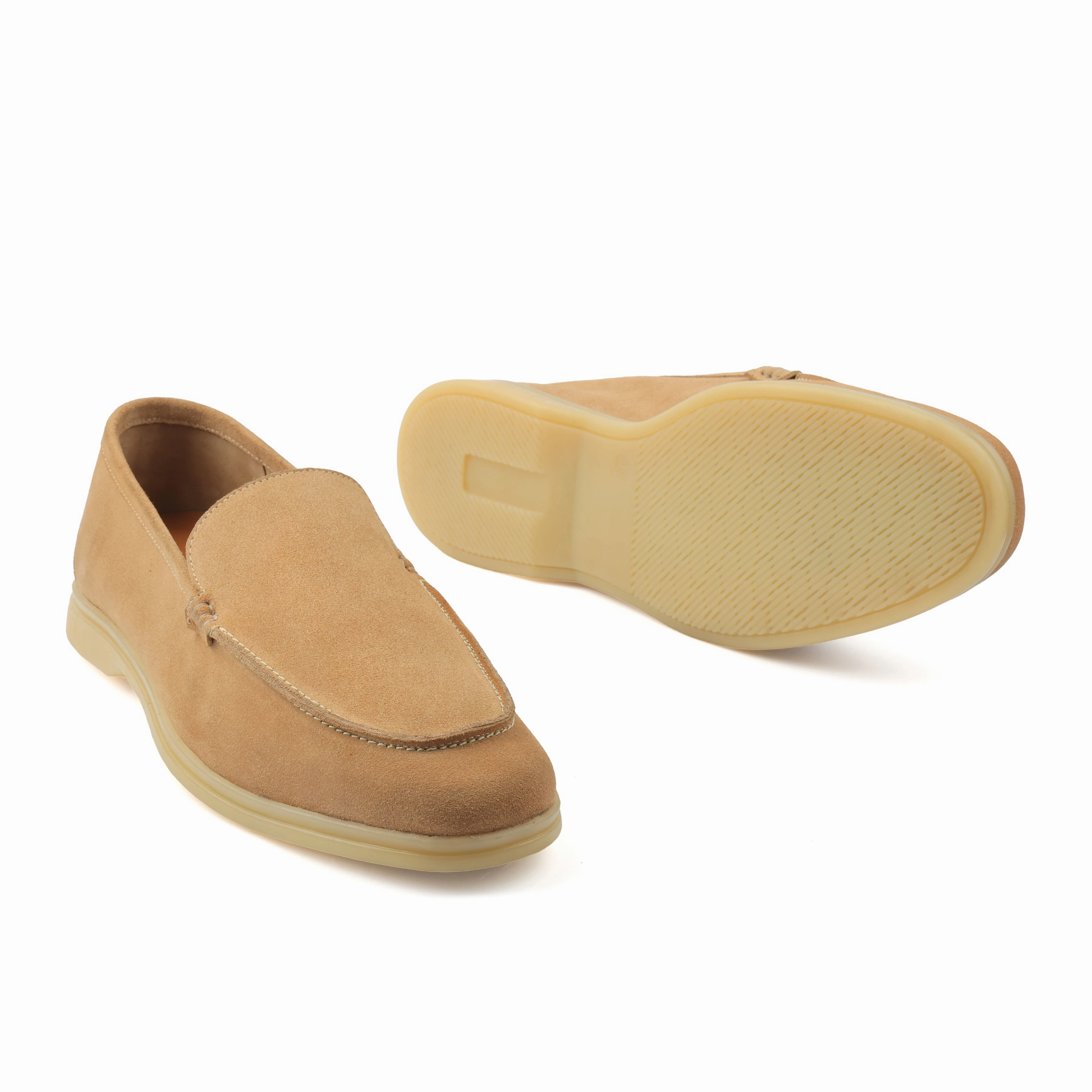 Orlie, Slipons - Beige Go Rain Suede | Unlined Flex Collection Beef Roll Penny Loafers