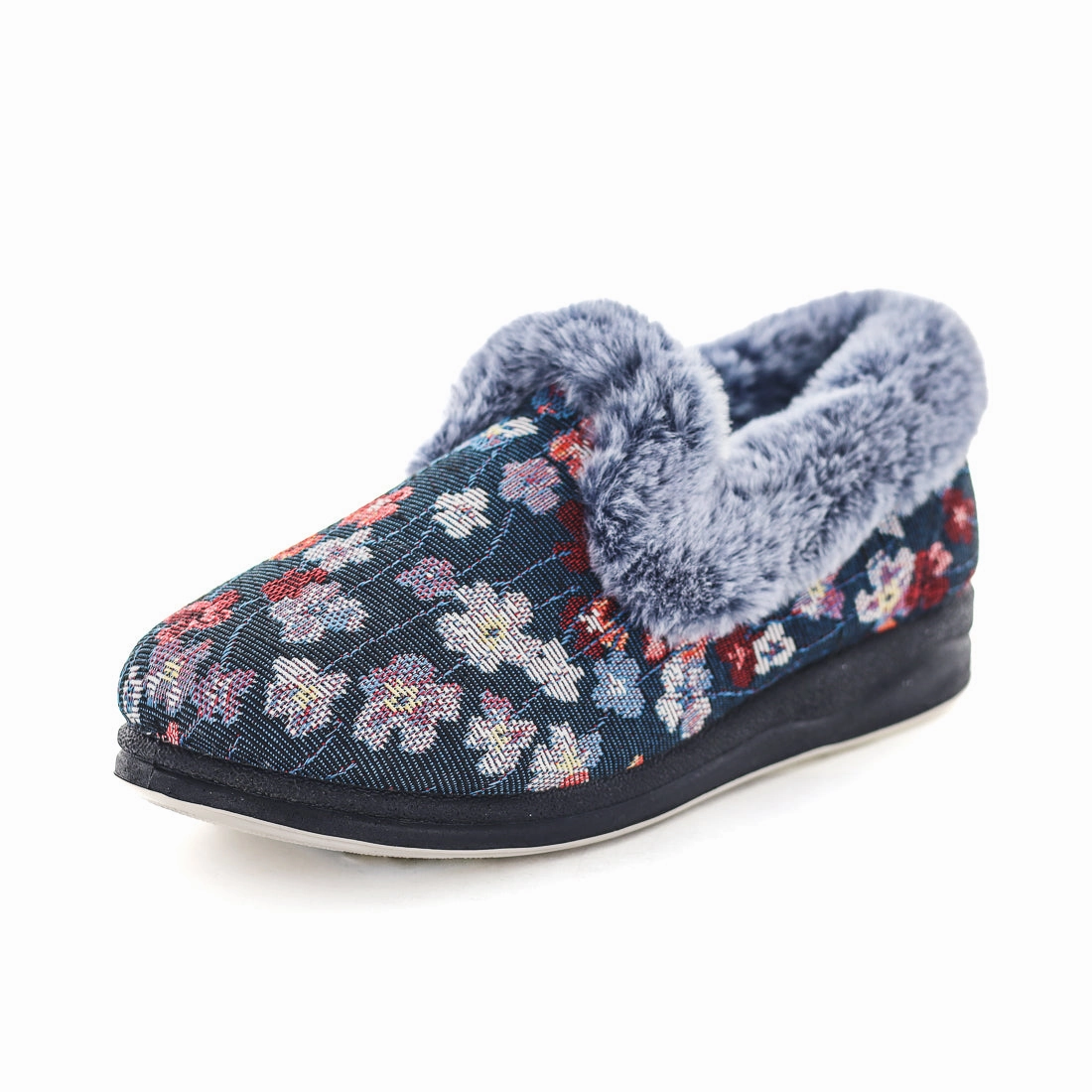 Kankan Slides Panda Emille Women's Slippers - Blue Floral