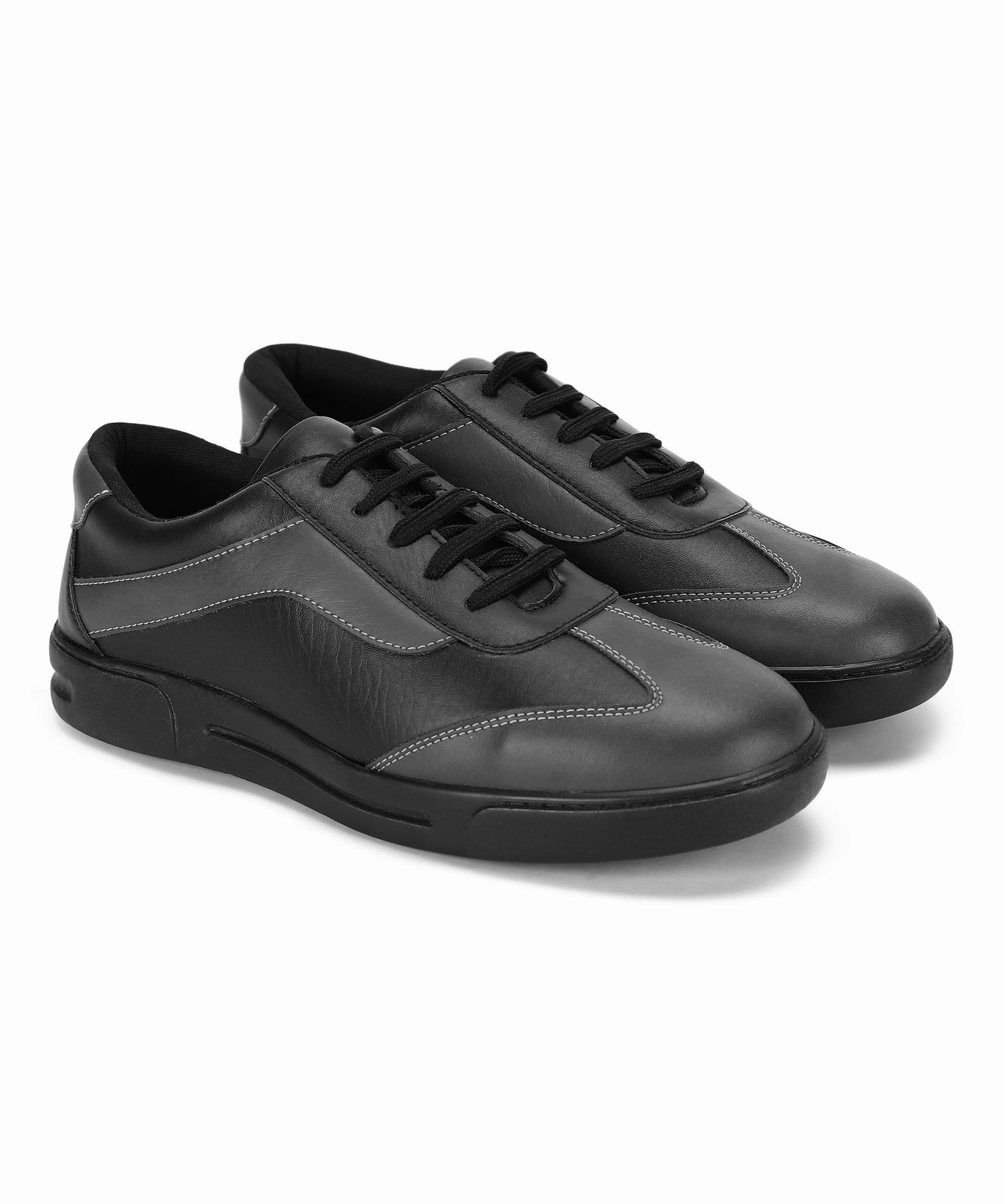 Paragon K1012G Men Casual Shoes | Stylish Walking Outdoor Shoes for Everyday Wear | Smart & Trendy Design  | Comfortable Cushioned Soles Black-Dark Grey Zoom Air Fire Casual Shoes