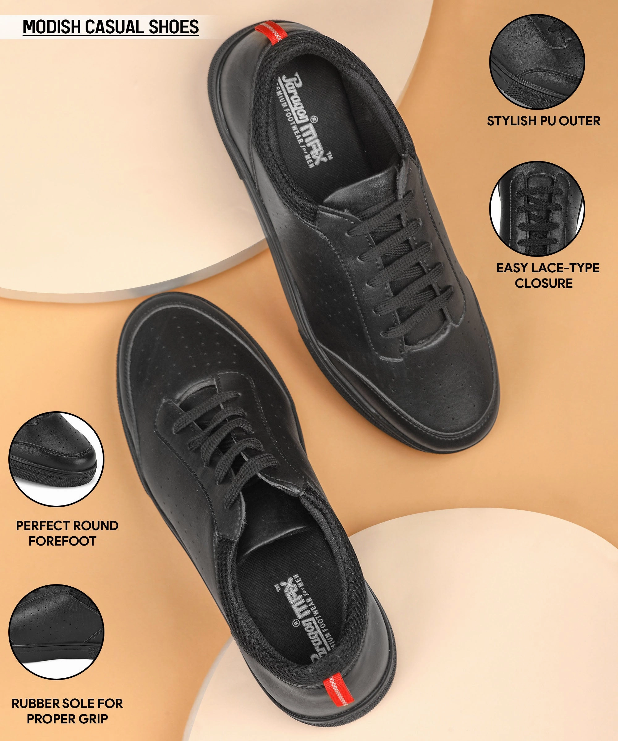 Casual Shoes Trainers Paragon Max K1013G Men Casual Shoes | Stylish Walking Outdoor Shoes for Everyday Wear | Smart & Trendy Design  | Comfortable Cushioned Soles Black