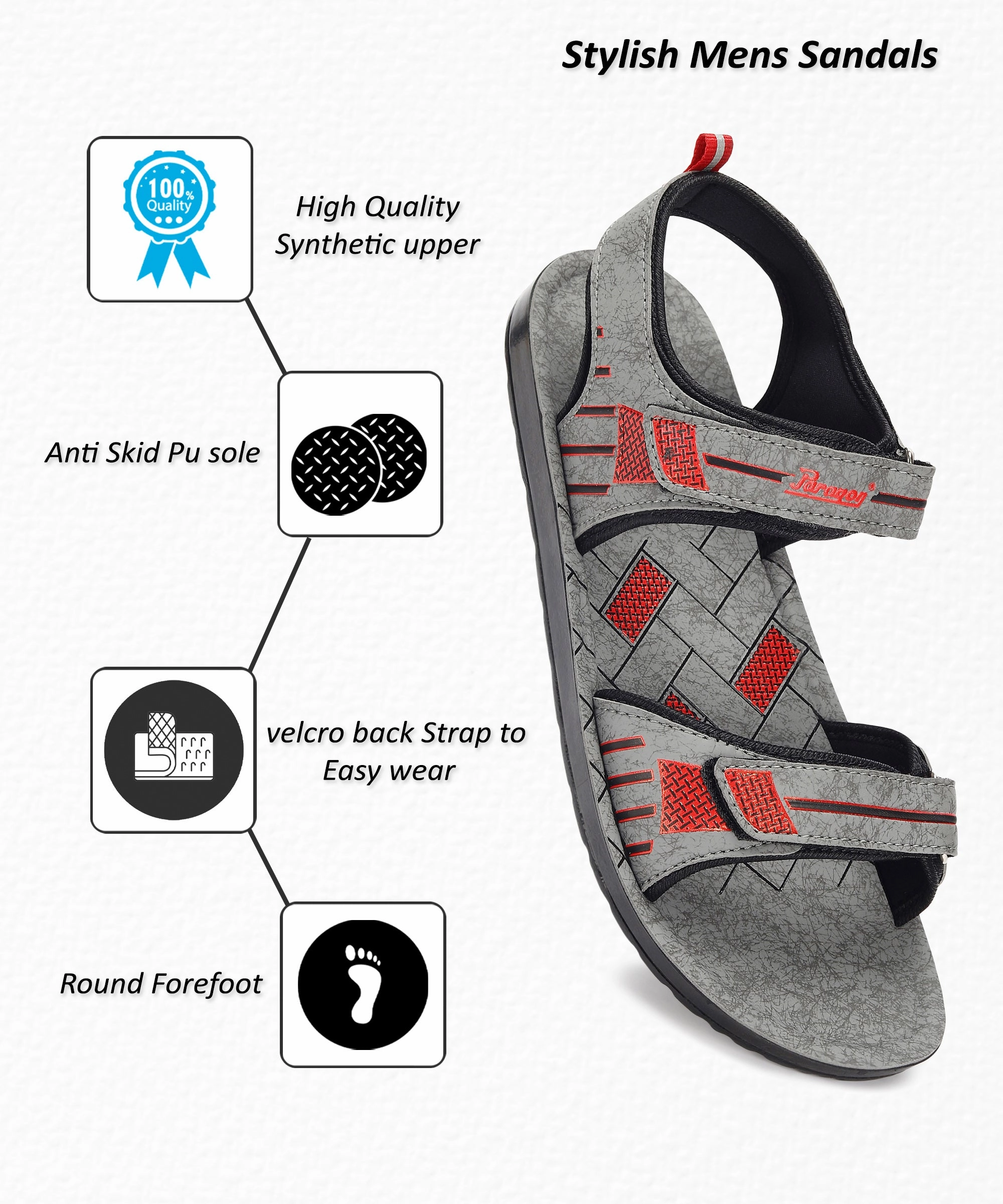 Outfits With Platform Sandals Paragon PUK2215G Men Stylish Sandals | Comfortable Sandals for Daily Outdoor Use | Casual Formal Sandals with Cushioned Soles