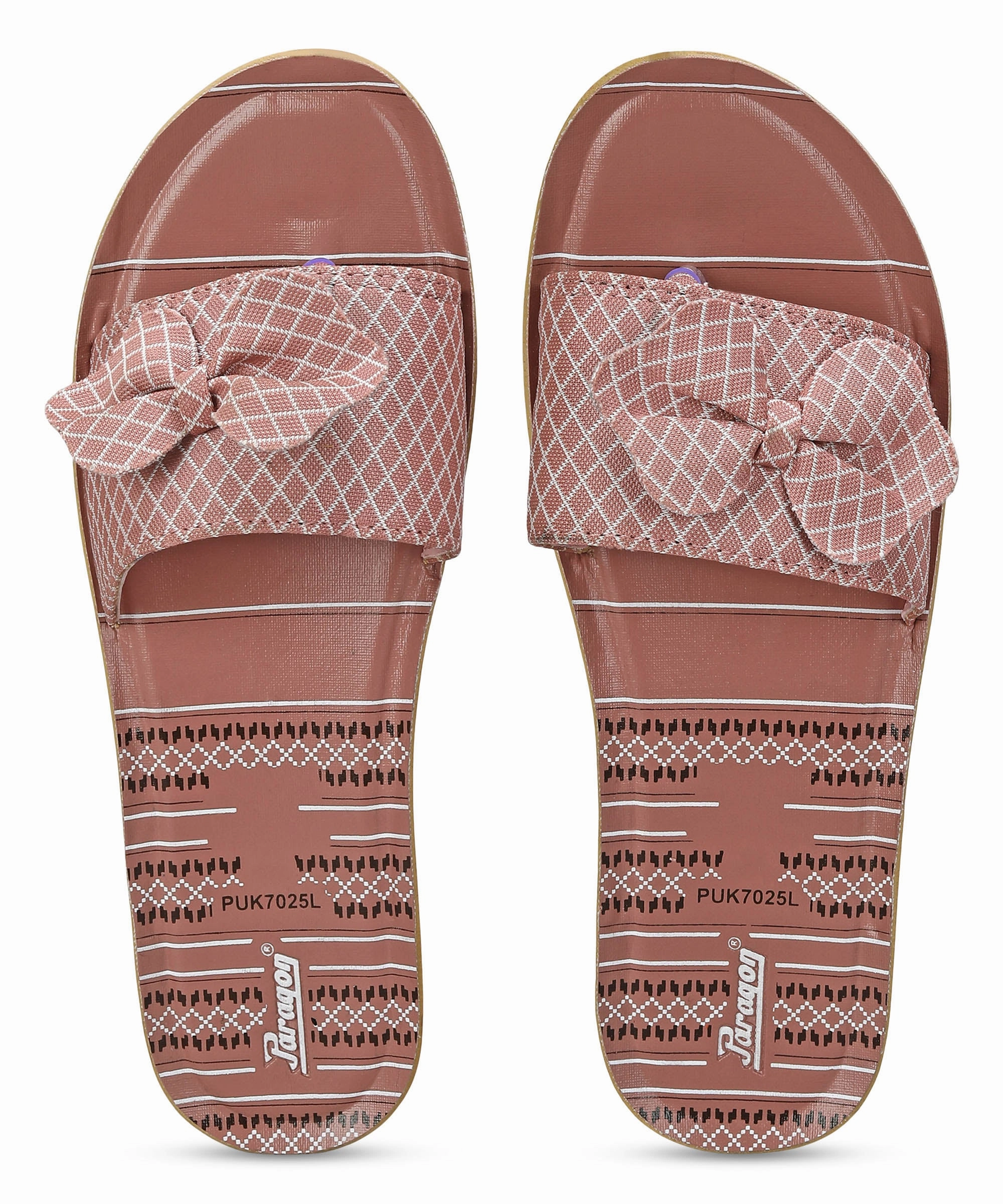 Flop Flip Paragon PUK7025L Womens Pink-Grey Sliders with Cushioned Sole for Everyday Use