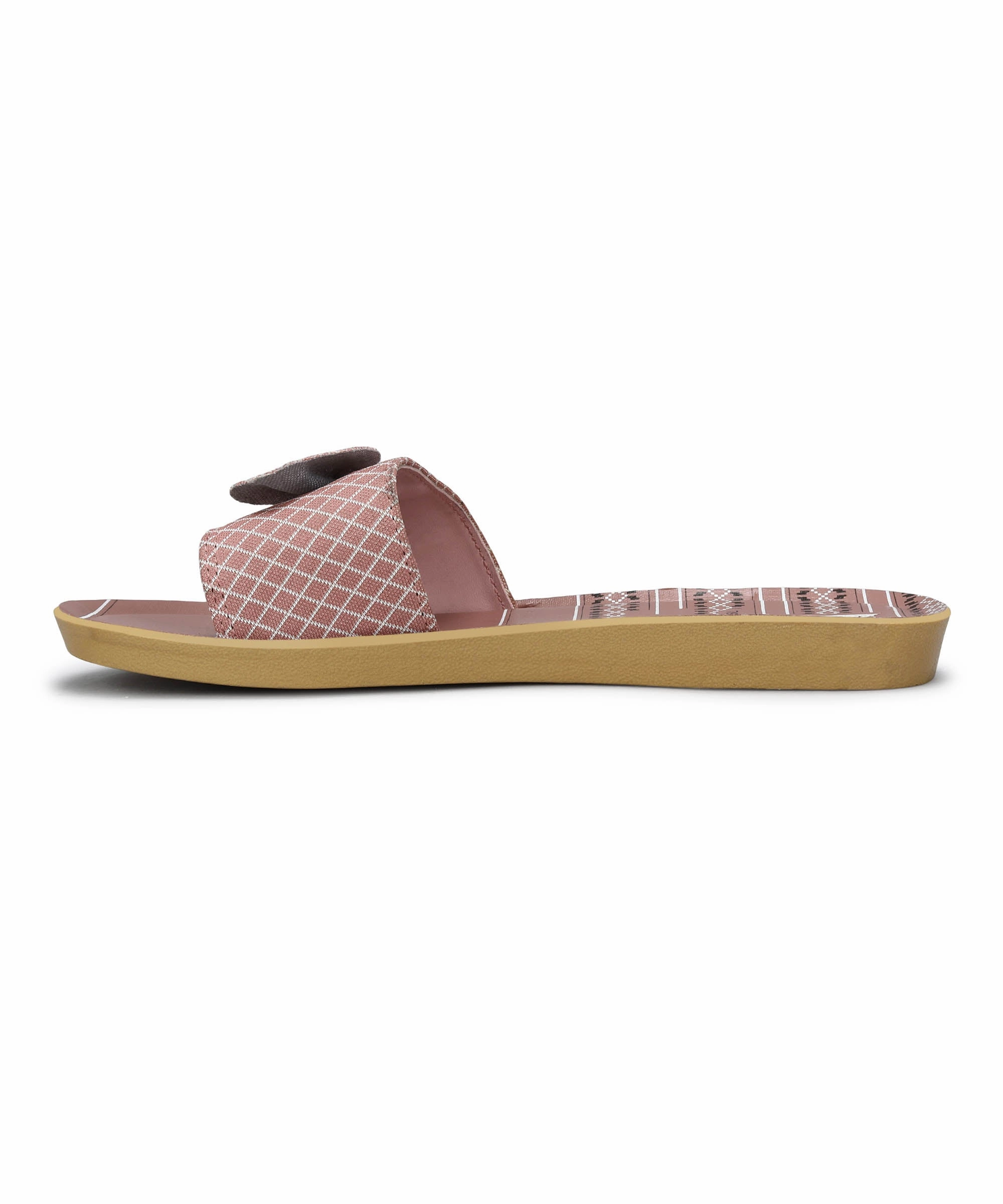 Flip Flops With Cushion And Arch Support Paragon PUK7025L Womens Pink-Grey Sliders with Cushioned Sole for Everyday Use
