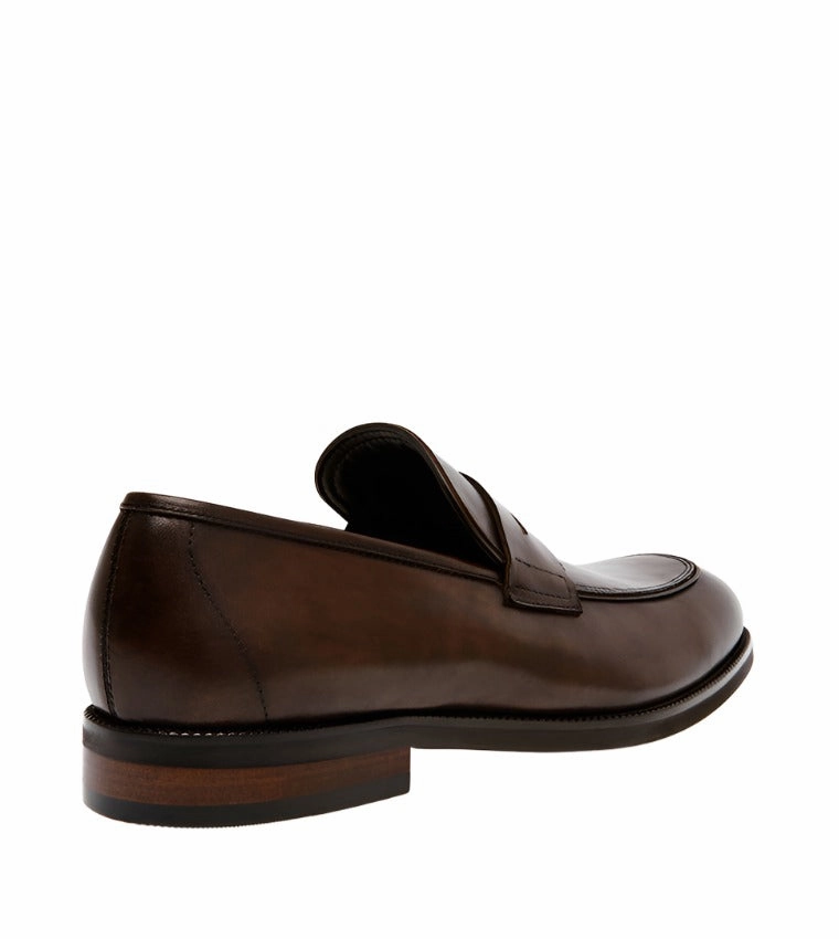PARDITO BROWN LEATHER LOAFERS & MOCCASSINS Bass Weejuns Tassel Loafers