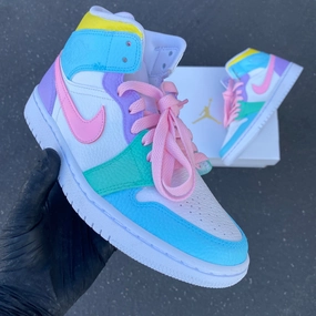 Pastel Jordan 1 Mid - Custom Nike Jordans Sneakers Asics Shoes Benefits