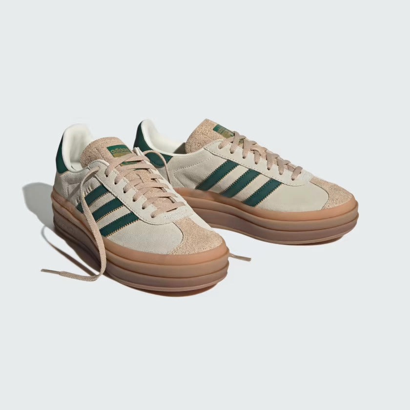Adidas Tweed Shoes Adidas Gazelle Shoes Cream White / Collegiate Green / Magic Beige