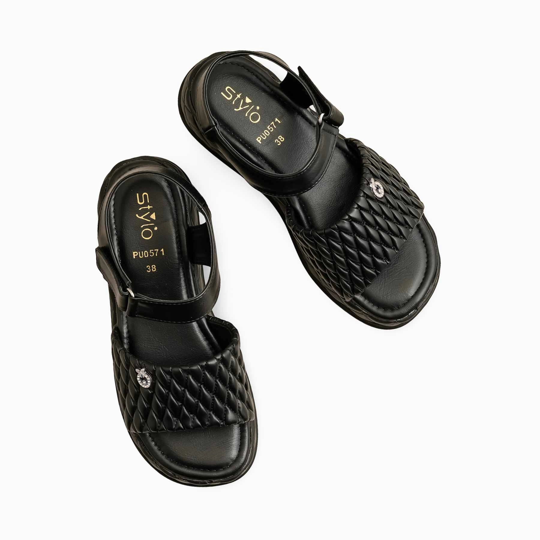 Black Formal Sandal PU0571 Original Slippers
