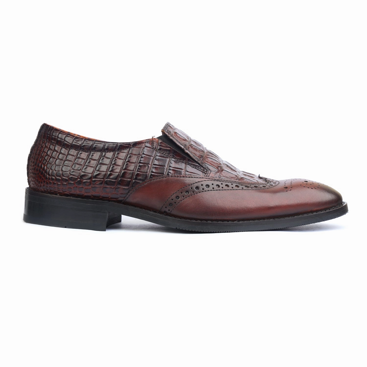 Allen Edmonds Suede Loafers Brown Crocodile Loafers
