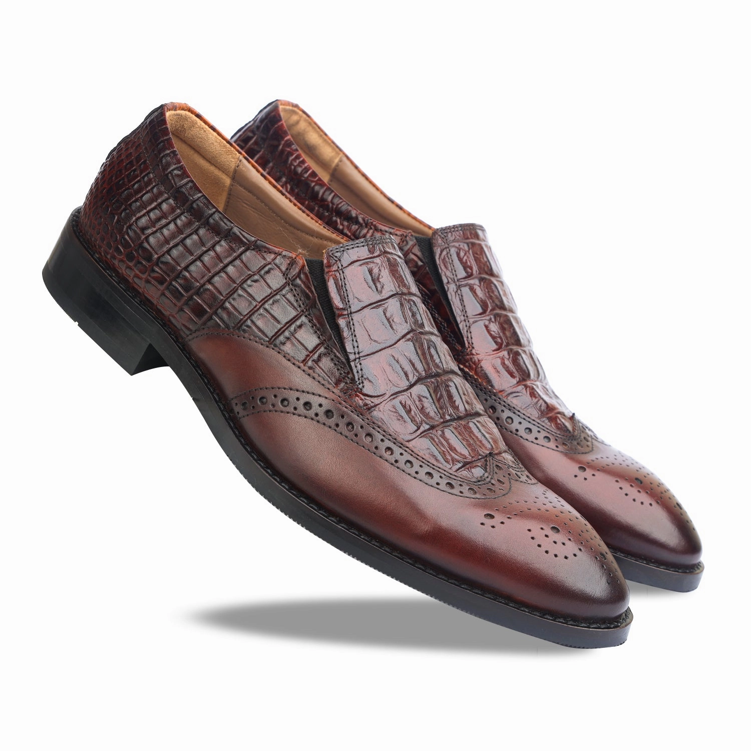 Frame Loafers Brown Crocodile Loafers