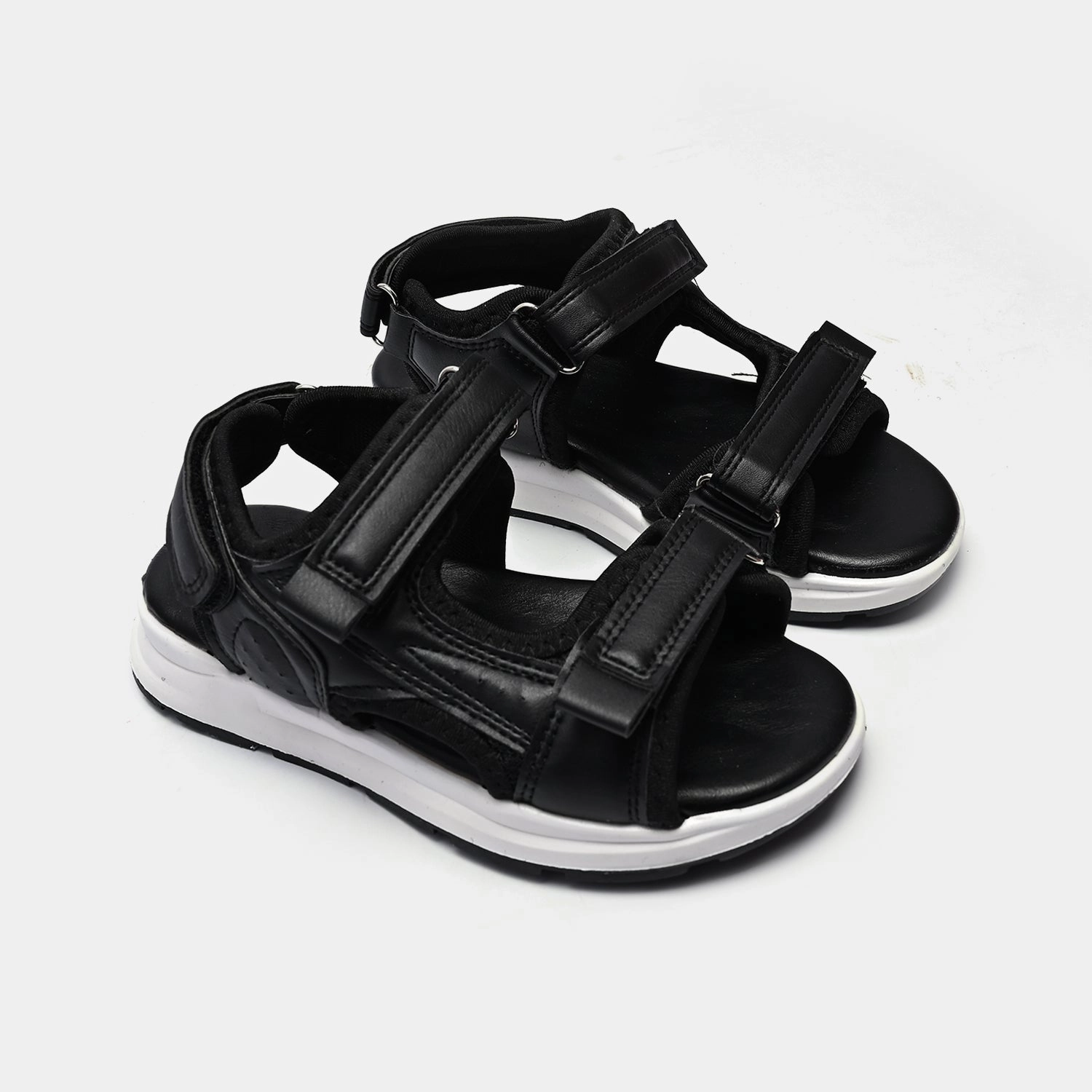 Flat Sandals With Straps Boys Sandal 1017-4-BLACK