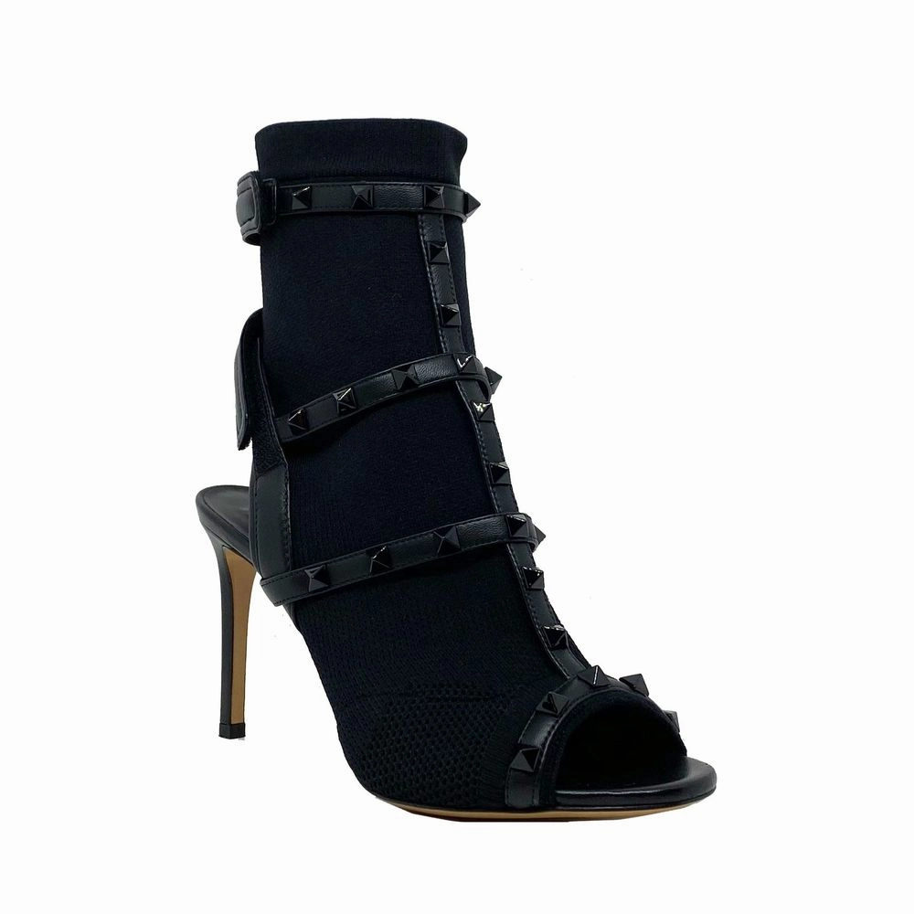 Orthopedic Sandals With Arch Support Valentino Garavani Black Leather Stiletto Heel Sandals