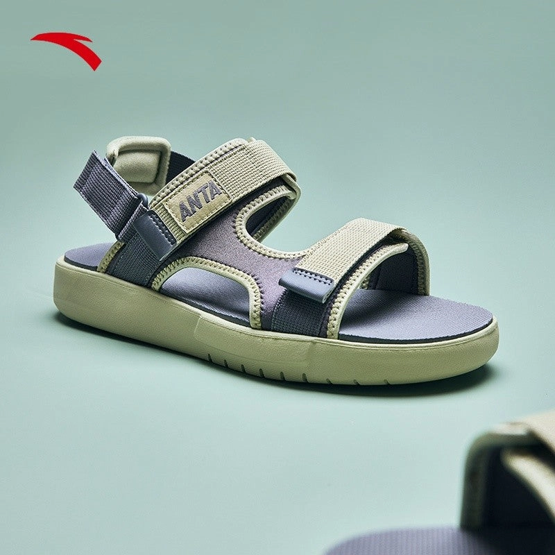 Everfoam Slippers ANTA Men Basic Sandals Sandals Slippers-Steel Grey/Ice Green (Kasut Selipar)