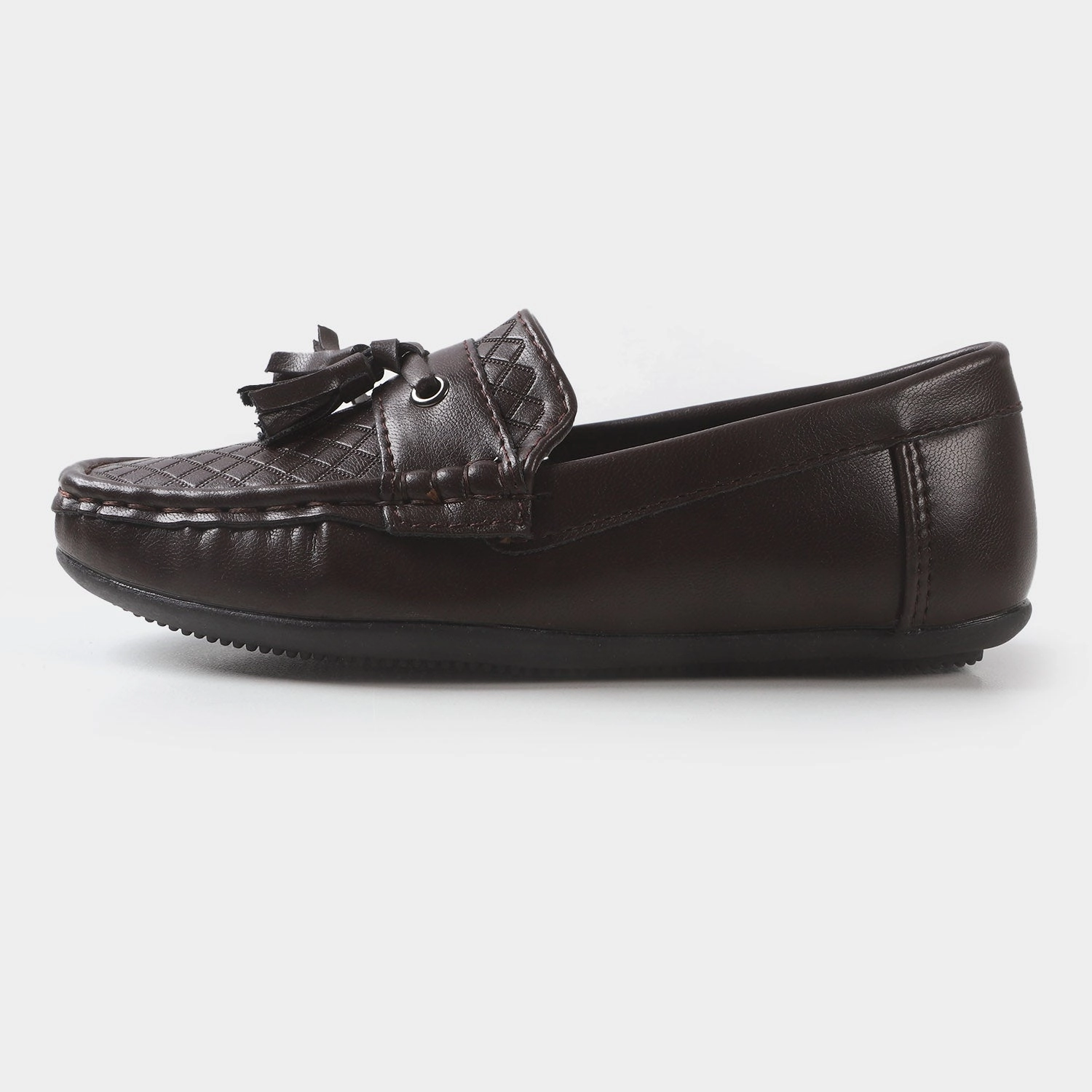 Boys loafers 202109-5 - COFFEE Loafers Black And Gold