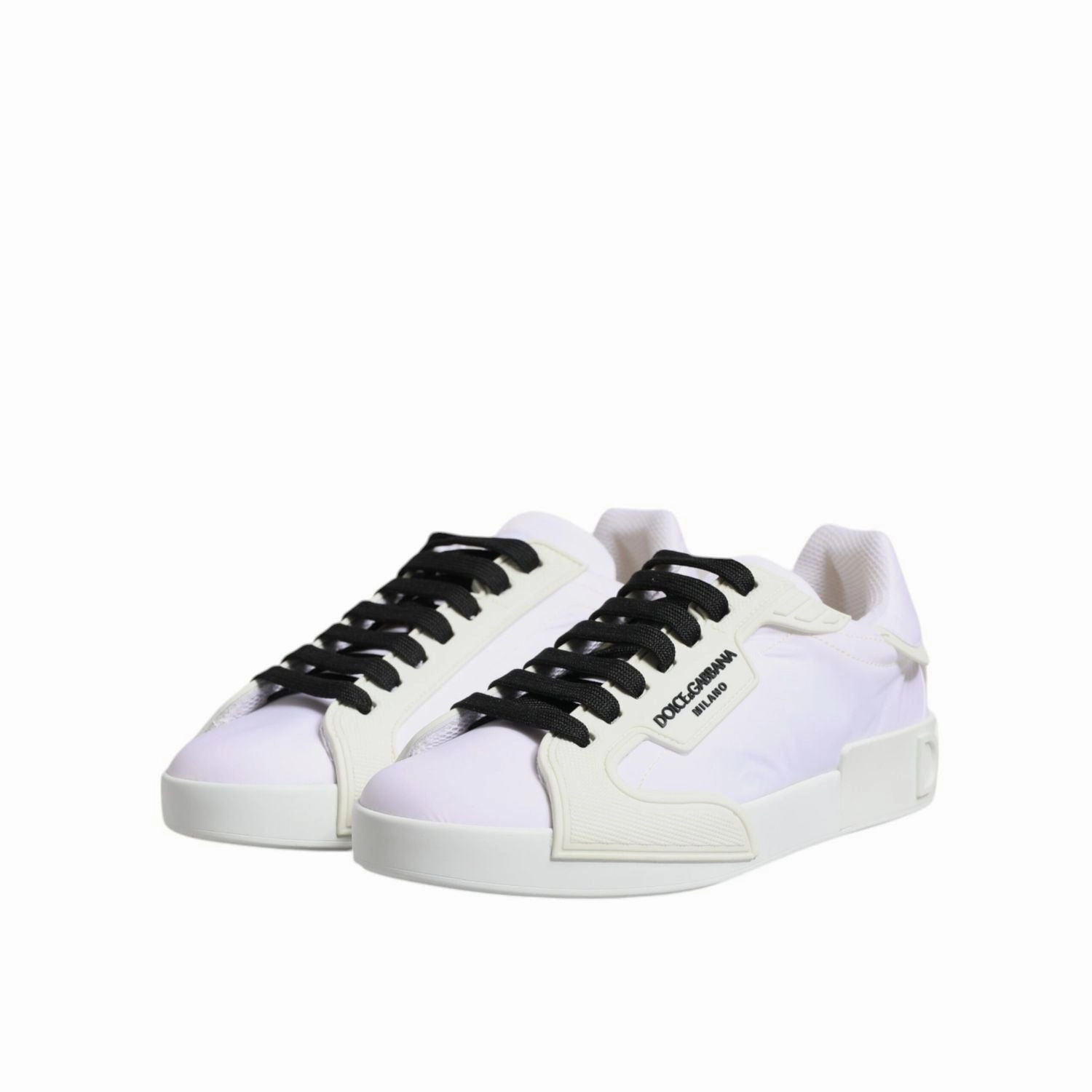 Recovery Sneakers Dolce & Gabbana White Nylon Leather Low Top Sneakers Shoes