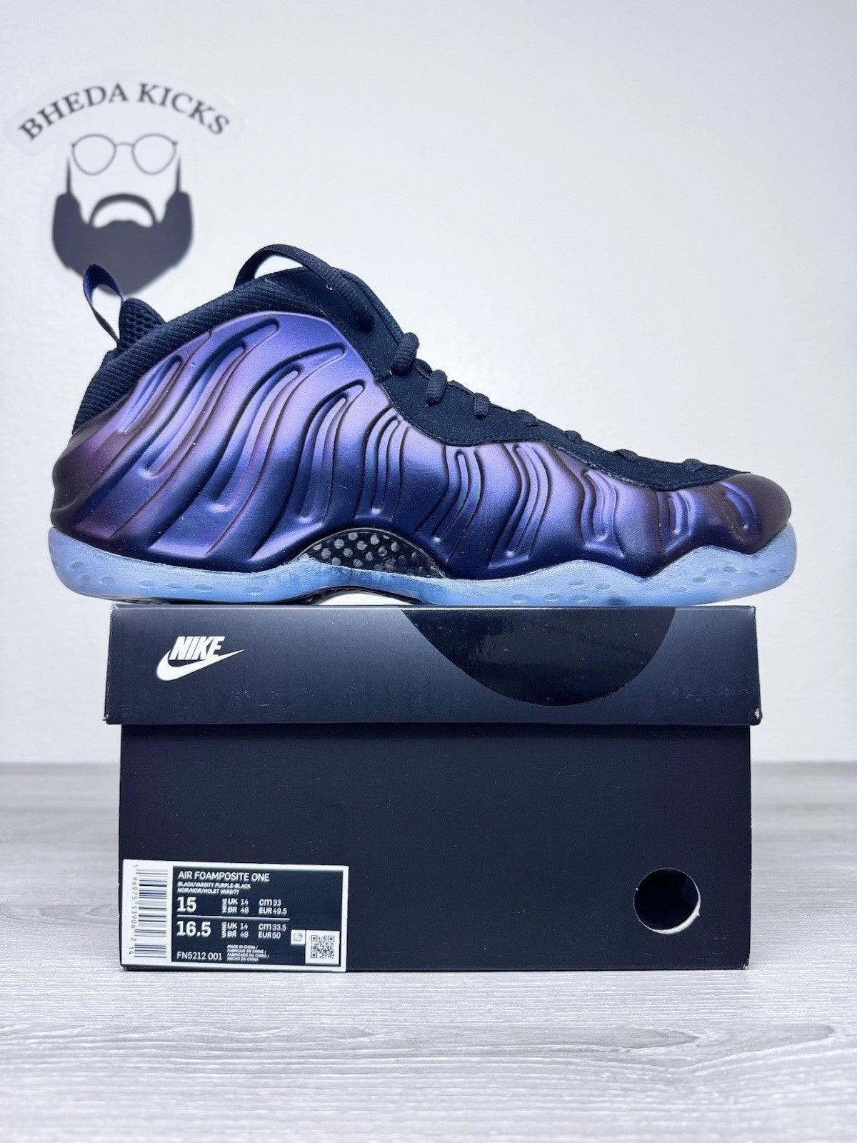 Size 15 - Nike Air Foamposite One Eggplant (2024) FN5212-001 Brand New Asics Tarther Running Shoes