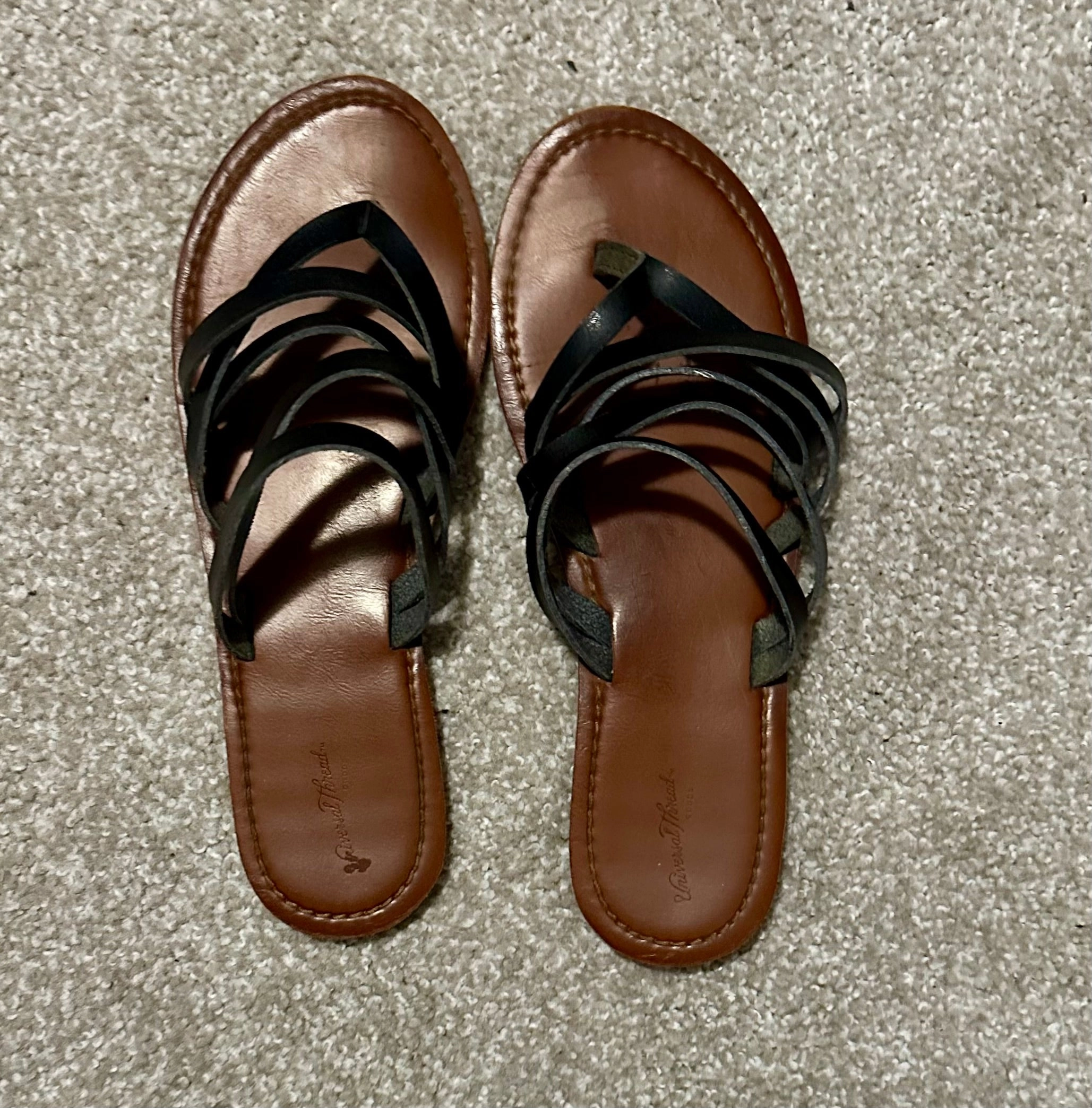 Women's strappy sandals Black, 9.5 - Shoes: 9.5 (Adult) Comfortable Strappy Sandals