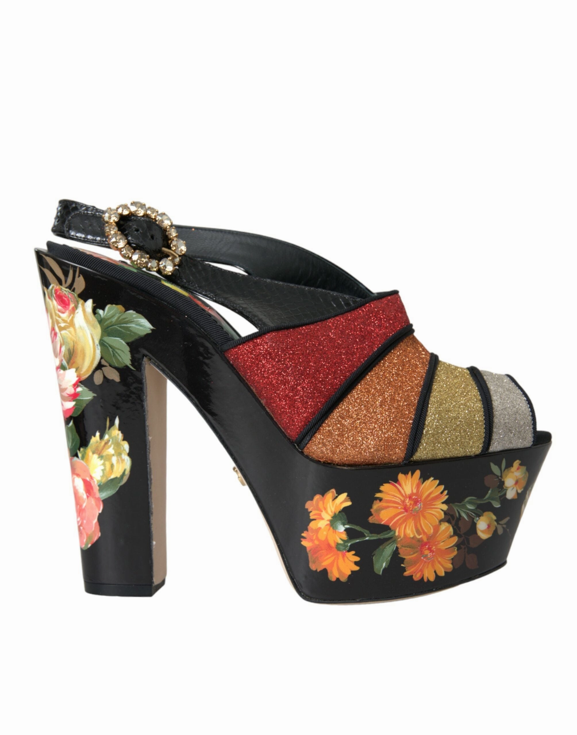 Skechers Slip Ins Sandals Multicolor Floral Crystal Platform Sandals Shoes