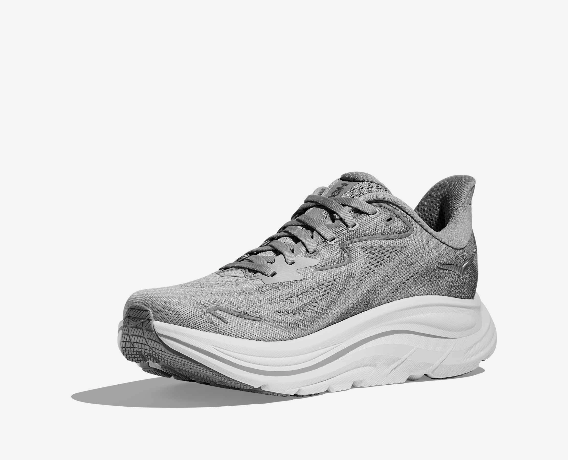 Women's HOKA Clifton 10 Running Shoe in Stellar Grey | Galactic Grey Flex Runner Kids Road Running Shoes