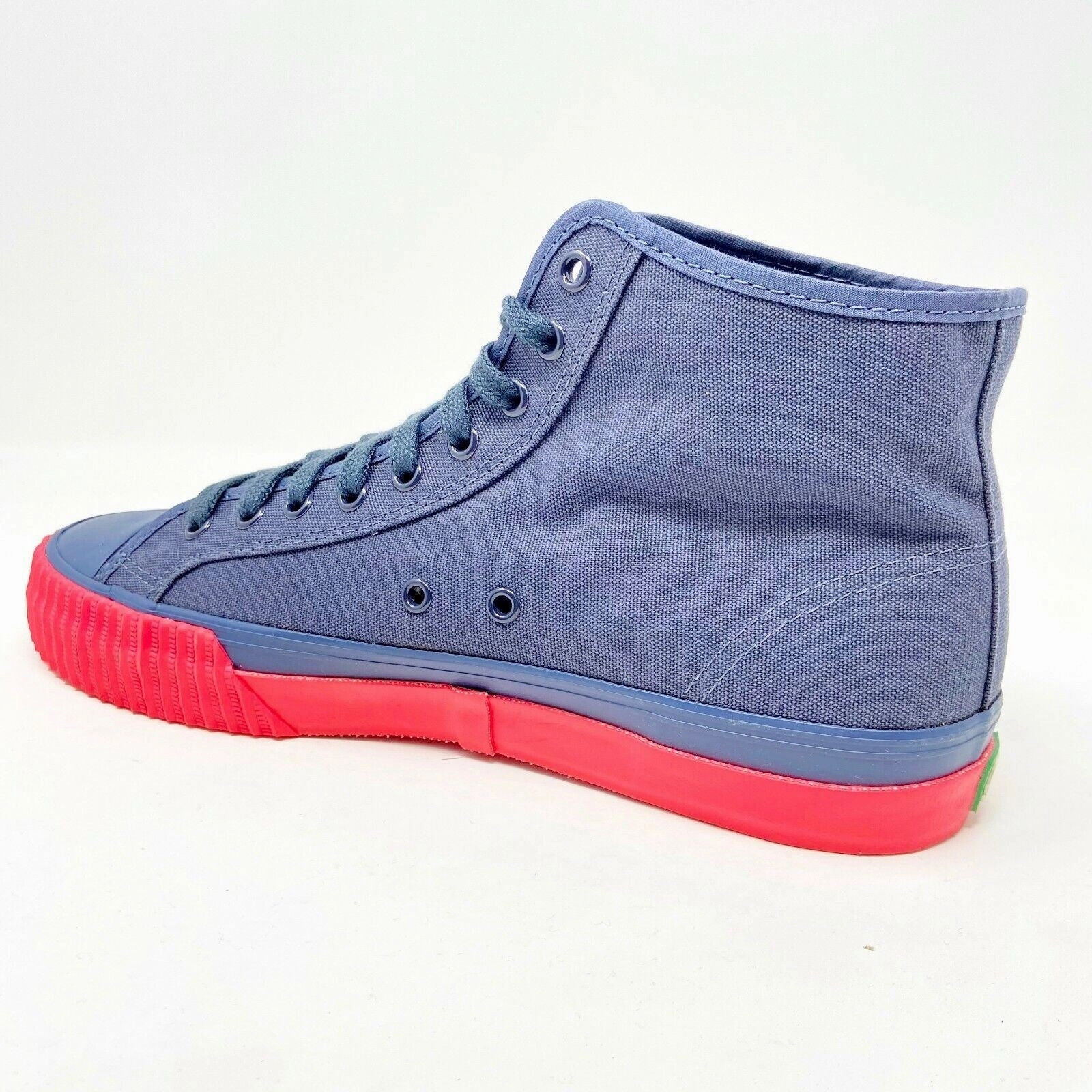 PF Flyer Center Hi Navy Pink Womens Retro Casual Shoes PM12OH1U Casual Suede Slip On Shoe