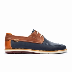 Nubuck Loafers Pikolinos Jucar M4E-1035BFC1 Boat Shoe (Men) - Blue Leather