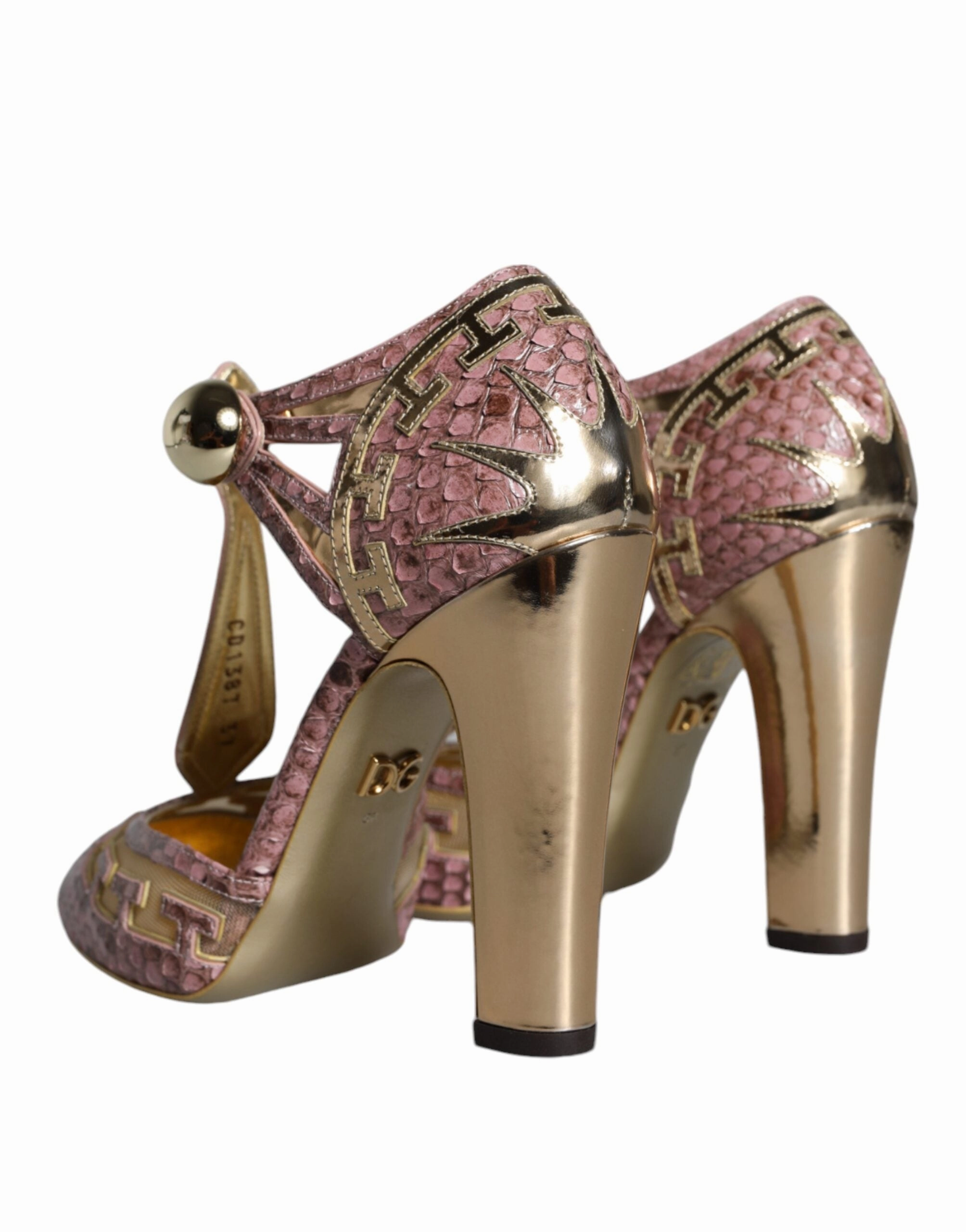 Barefoot Sandals Pink Gold Leather Pumps T-strap Sandals Shoes